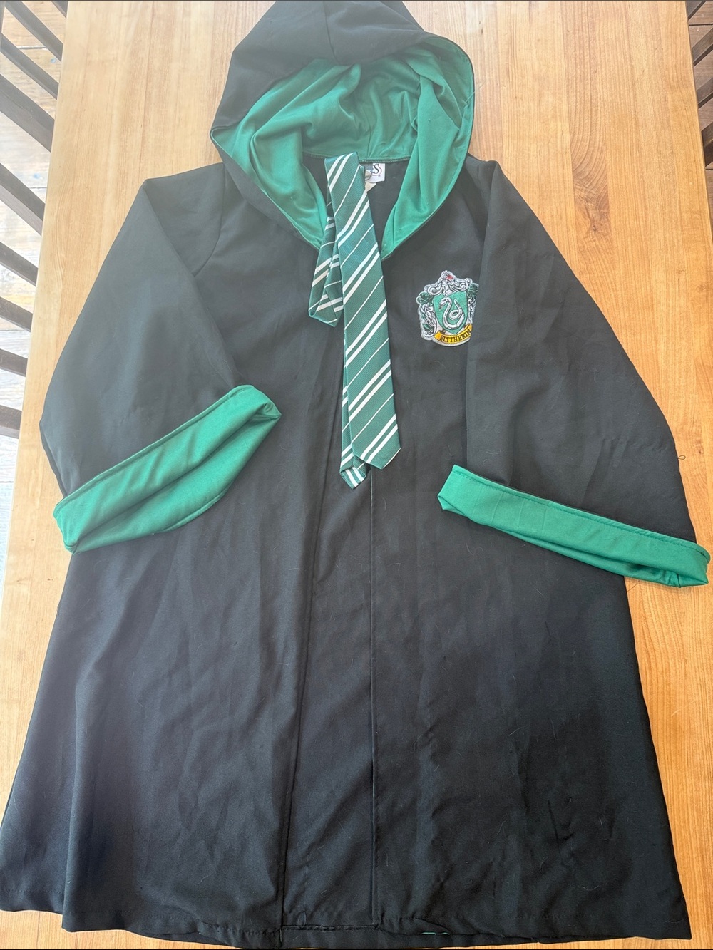 Slytherin Green and Black Kids Costume Robe with Tie